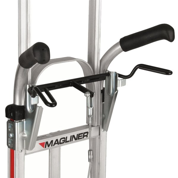 A Magliner hand truck with Y-Cable Brake and dual handles.