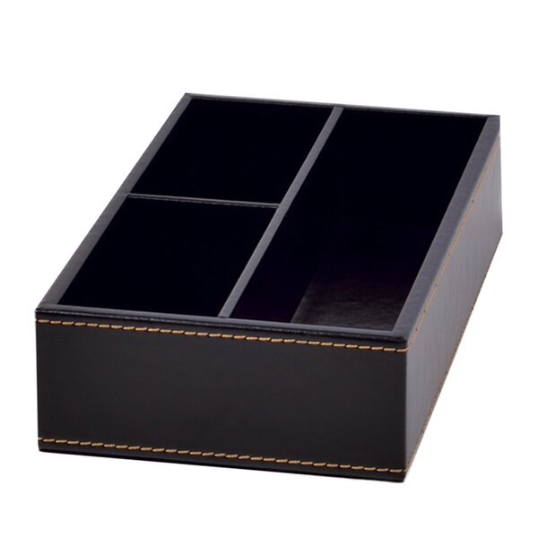 Melrose Black Collection Faux Leather Condiment Caddy