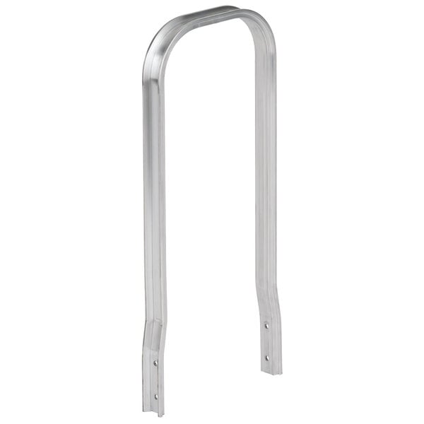 A Magliner hand truck with a white metal frame and stainless steel horizontal loop handle.
