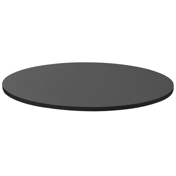 A black round Correll table top.