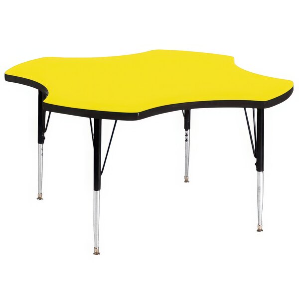 A yellow high-pressure activity table with black legs.