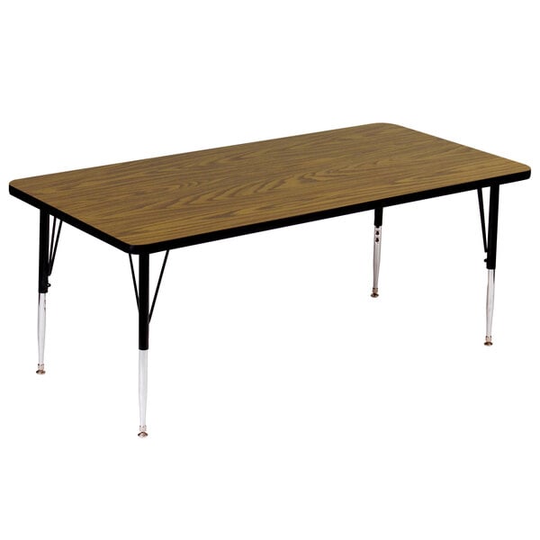 a rectangular table with black legs