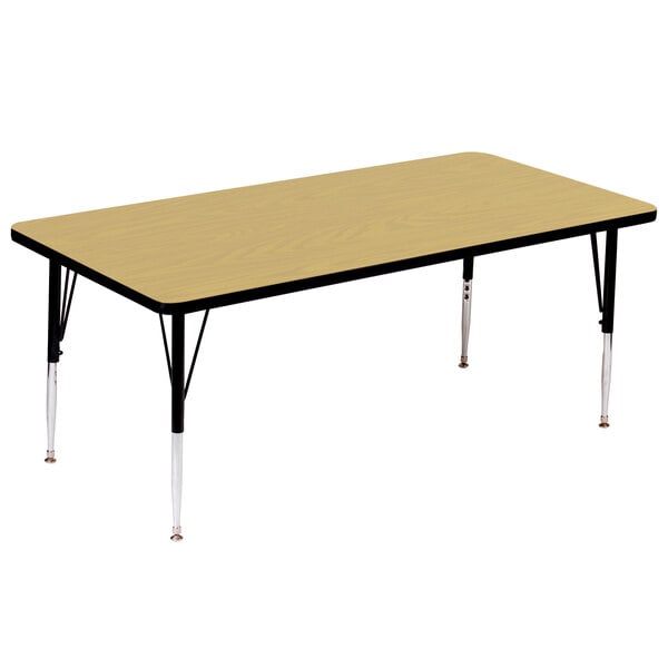 a rectangular table with black legs