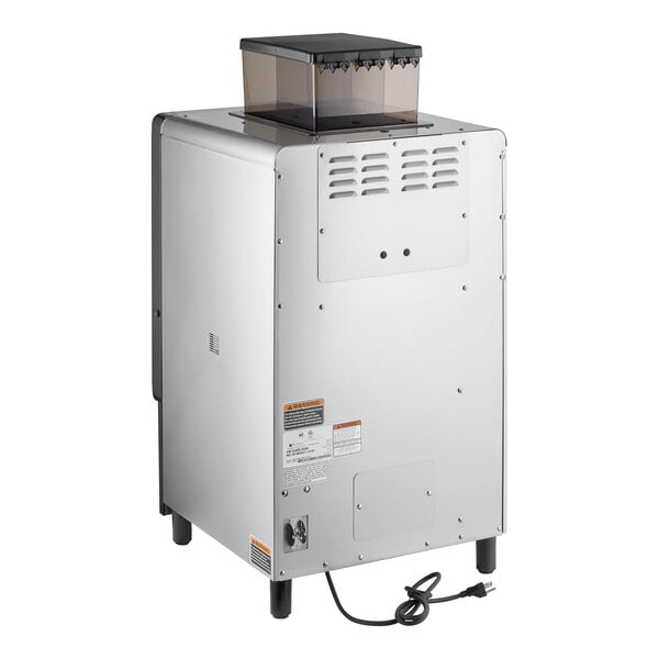 A white rectangular Bunn coffee machine with a black box on top.