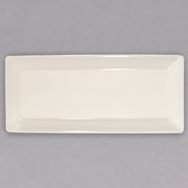 A white rectangular china tray.