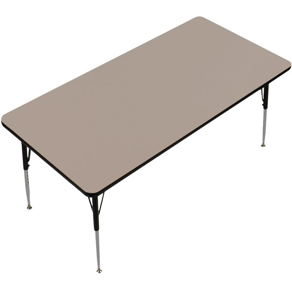 a rectangular table with black legs