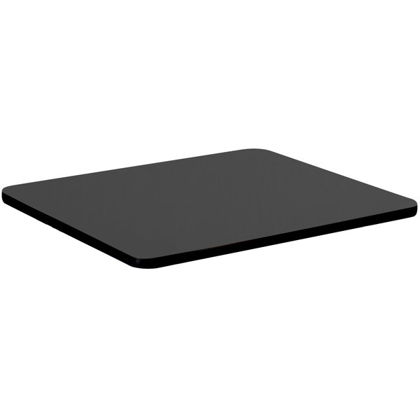 A black square Correll bar table top.