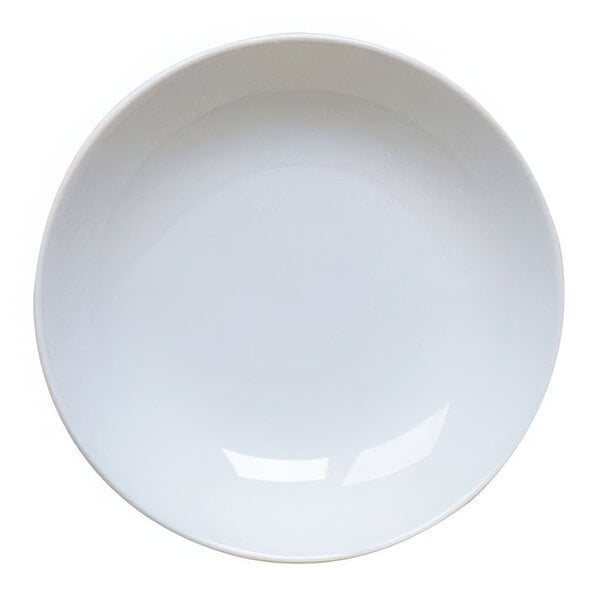 A Homer Laughlin bright white china monkey dish with a white background.