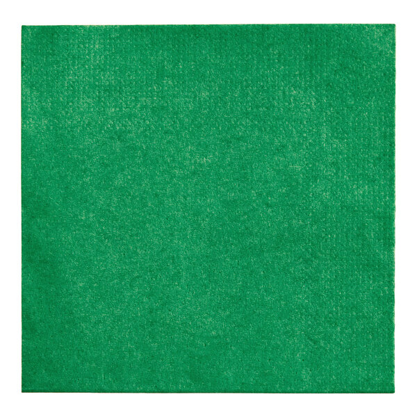 A green 2-ply beverage or cocktail napkin.