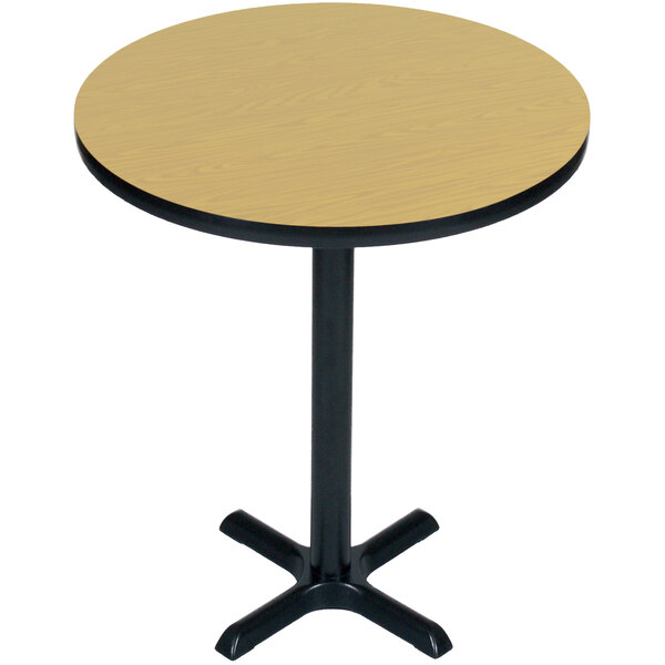 a round table with a black edge