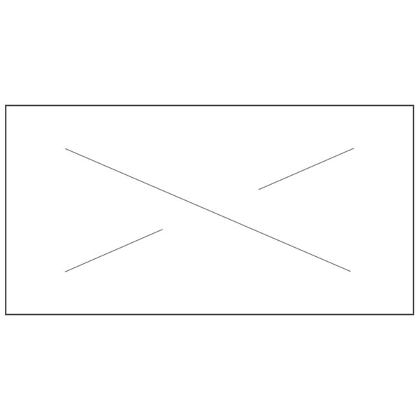 A white rectangular label roll with two lines crossed through it.