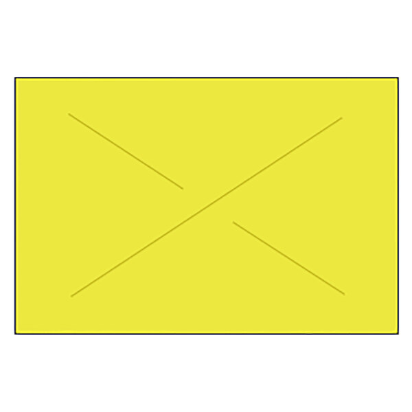 A yellow rectangular label with a black cross.