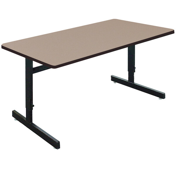 a rectangular table with black legs