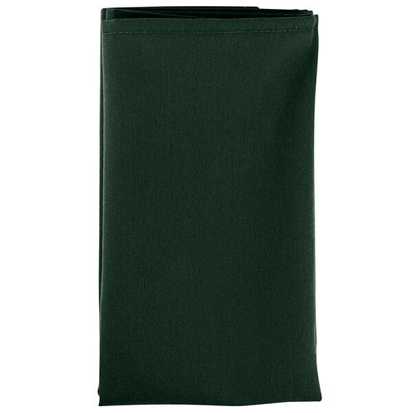 A folded hunter green Intedge cloth napkin.