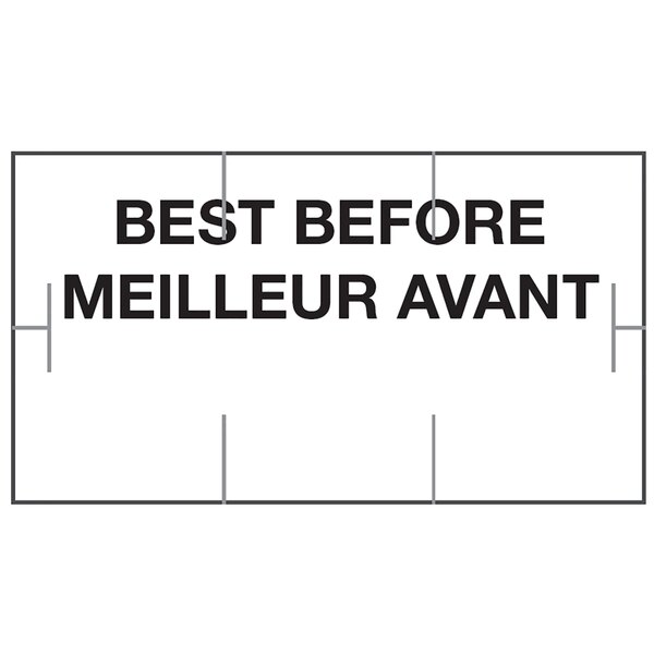 A white label with black text that says "BEST BEFORE / MEILLEUR AVANT"