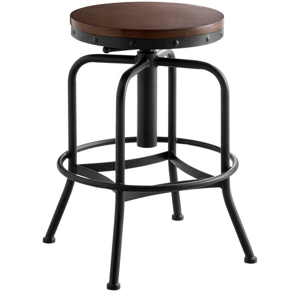 Bar/Cafe/Counter/KTV/Office Swivel Chair Stainless Steel Oversized Chassis Rotation/Adjustment Safety Rails Checkered Style Mesurn Bar Stool Color : A# 