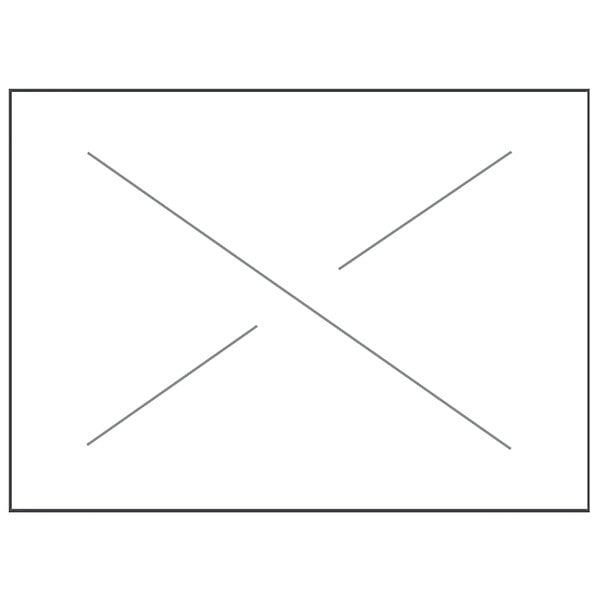 A white rectangular paper with black lines forming a cross.