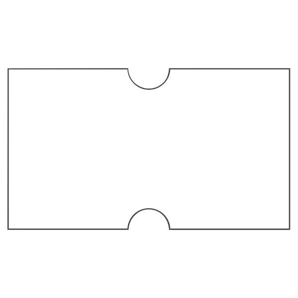 A white rectangular label roll with a hole in the middle.