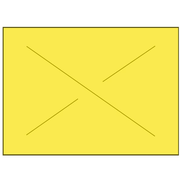 A yellow rectangular object with black lines.