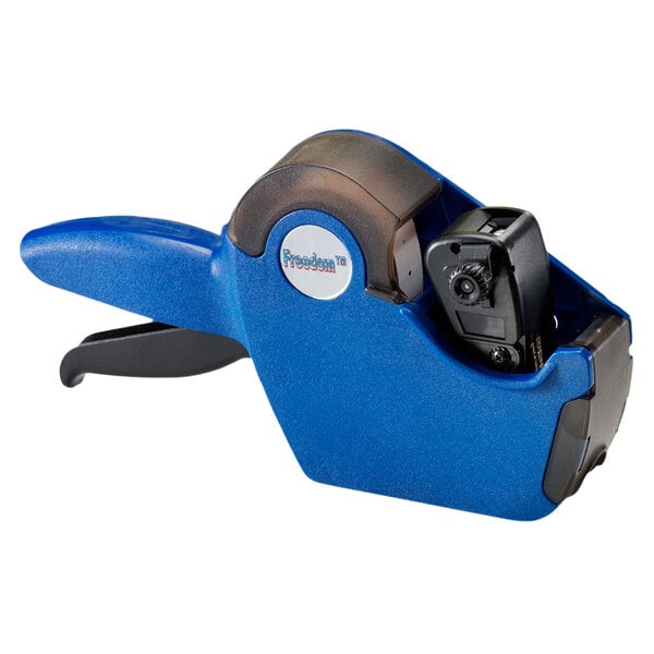 A Garvey blue tape dispenser with a black handle.