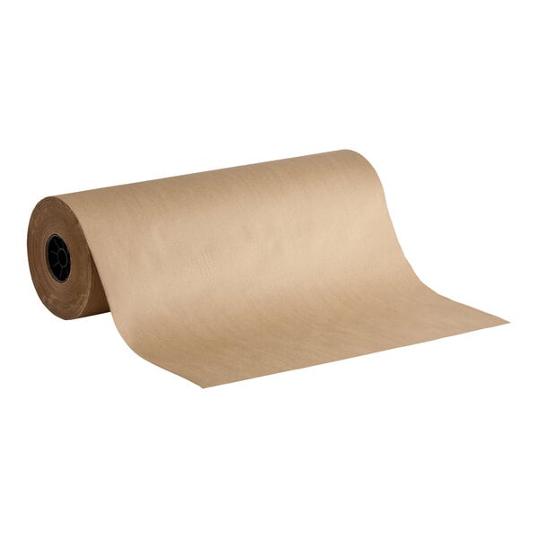 A large roll of natural kraft void fill packing paper.