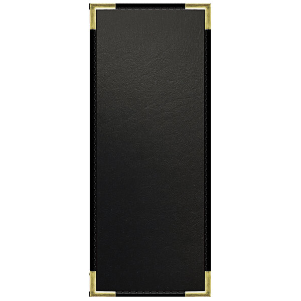 a black leather cover with a white border