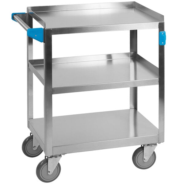 Carlisle UC3031524 3 Shelf Stainless Steel Utility Cart - 24