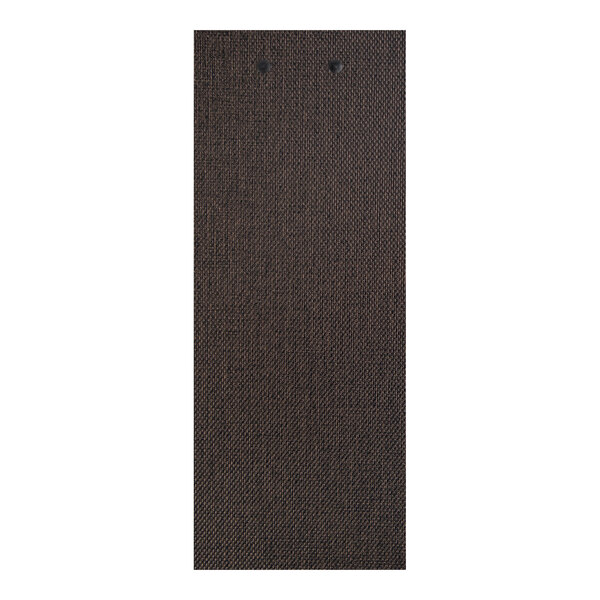 A brown H. Risch, Inc. Gatsby menu clipboard with a vinyl metro wrap.