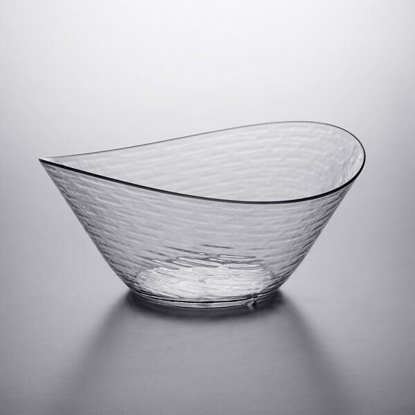 A Libbey Tritan plastic oval bowl with a curved edge.