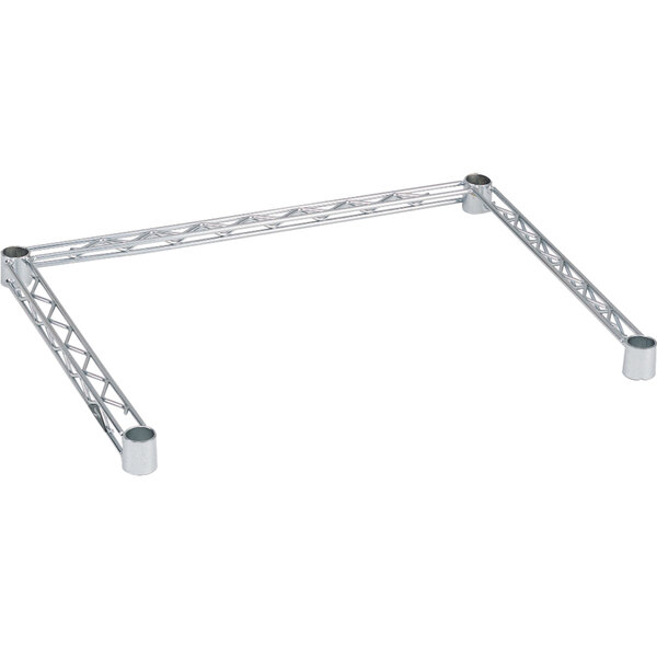 A silver Metro Super Erecta double snake frame with metal legs.