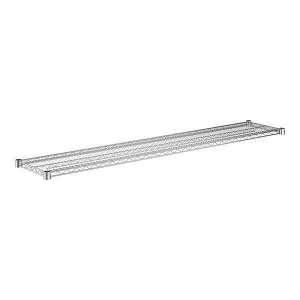 A Regency chrome wire shelf with holes in it.