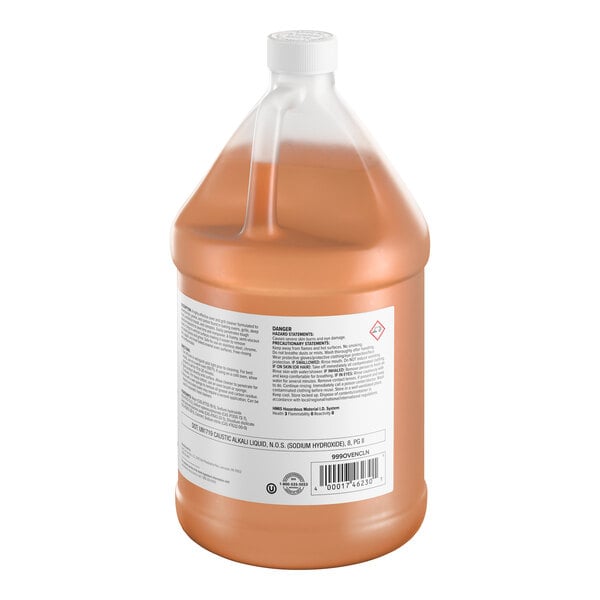 A one-gallon plastic jug of Advantage Chemicals ready-to-use oven and grill cleaner with a white label and orange liquid inside.