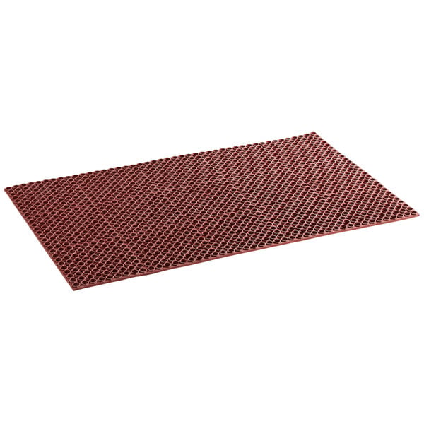 Choice 3' x 5' Red Rubber Straight Edge Grease-Resistant Anti-Fatigue Floor  Mat, 3/4