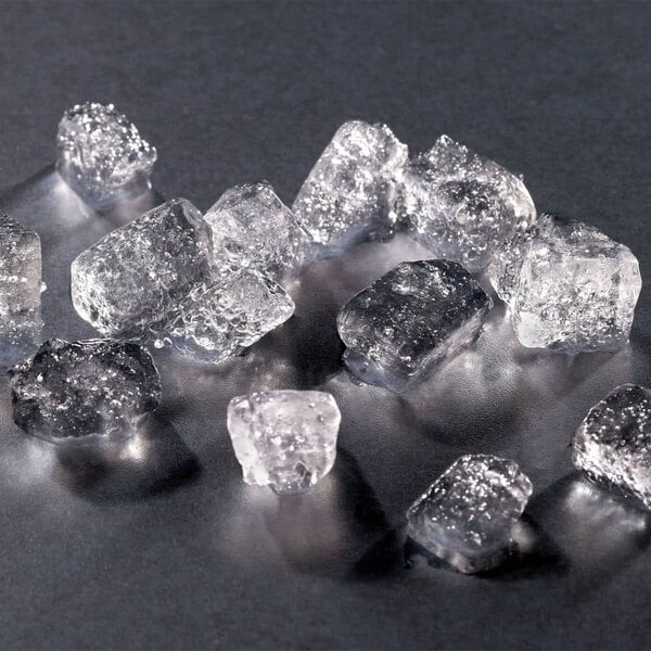 A group of cubelet ice pieces.
