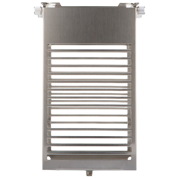 a metal grate with holes