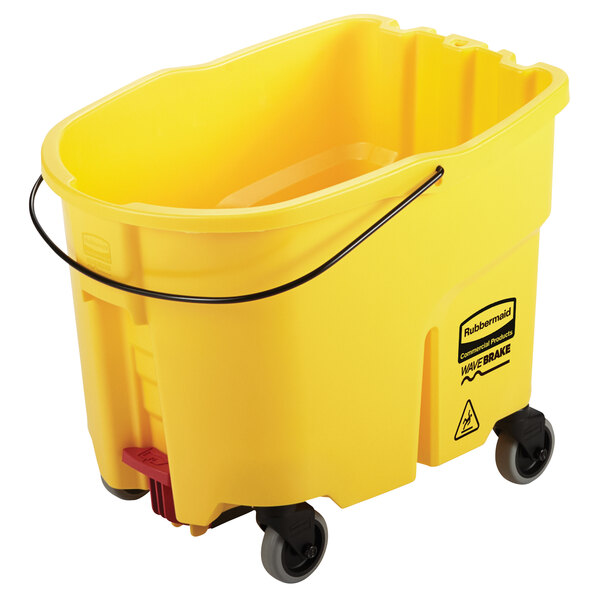 Rubbermaid 2031763 WaveBrake® 35 Qt. Yellow Mop Bucket with Drain