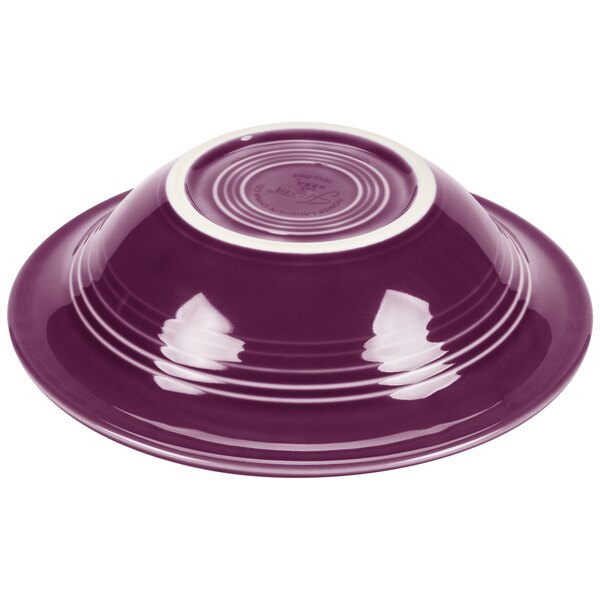 A purple Fiesta cereal bowl with a white rim.