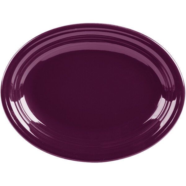 a purple plate with a white border