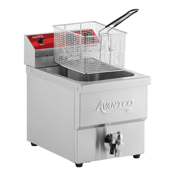 Avantco F200 15 lb. Medium-Duty Electric Countertop Fryer - 208-240V, 2700/3600W