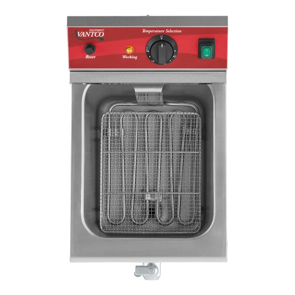 Avantco F200 15 lb. Medium-Duty Electric Countertop Fryer - 208-240V, 2700/3600W