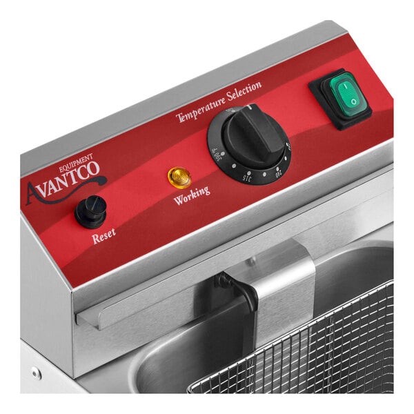 Avantco F200 15 lb. Medium-Duty Electric Countertop Fryer - 208-240V, 2700/3600W