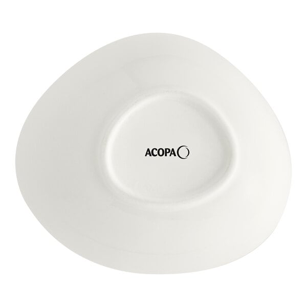 A white Acopa stoneware bowl.