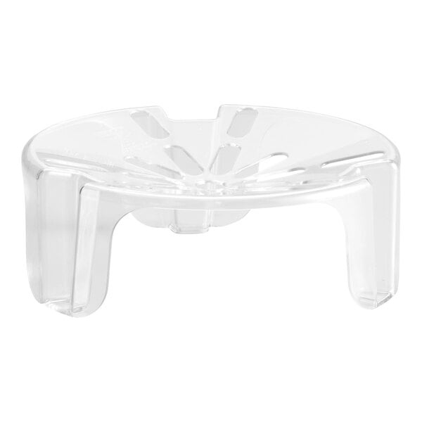 A clear plastic stand with holes for the Toddy 5 Gallon Commercial Cold Brew System.