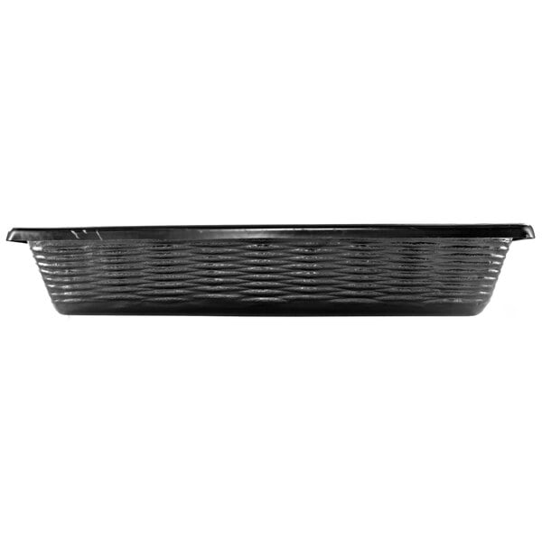 A black rectangular Marco Company plastic basket.