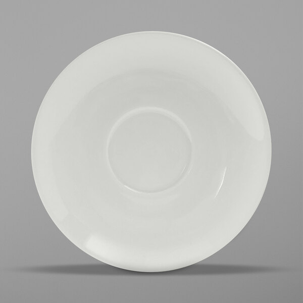 a white plate with a circle