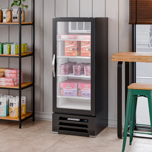 Beverage-Air MMF12HC-1-B MarketMax 24" Black Glass Door Merchandiser Freezer - 11.9 Cu. Ft.