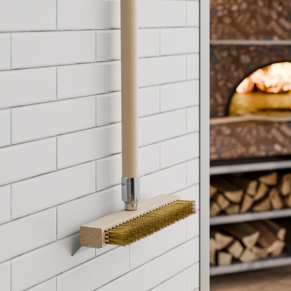 American Metalcraft 1597 40" Pizza Oven Brush with Scraper