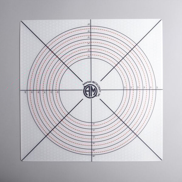 A white paper with red lines forming 8 pizza slice shapes.