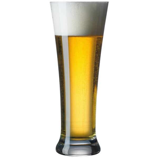 a close-up of a glass of beer