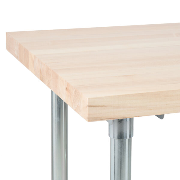 Advance Tabco TH2G-307 Wood Top Work Table with Galvanized